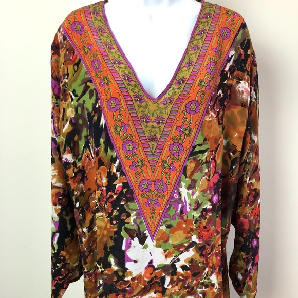 Tolani Silk Long Sleeve Tunic NWT - Picture 1 of 2